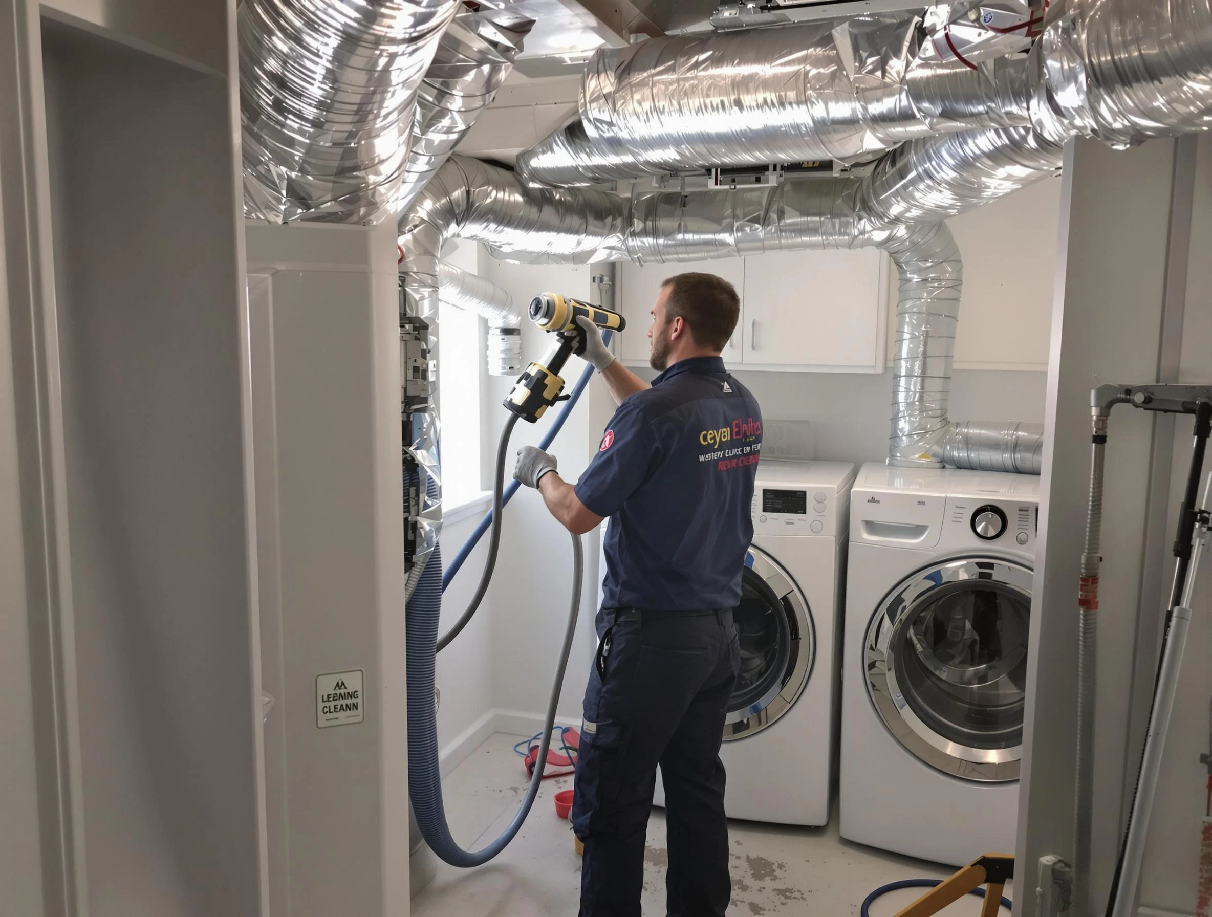 Brookline Dryer Vent Cleaning specialist using advanced equipment for thorough duct cleaning in Brookline