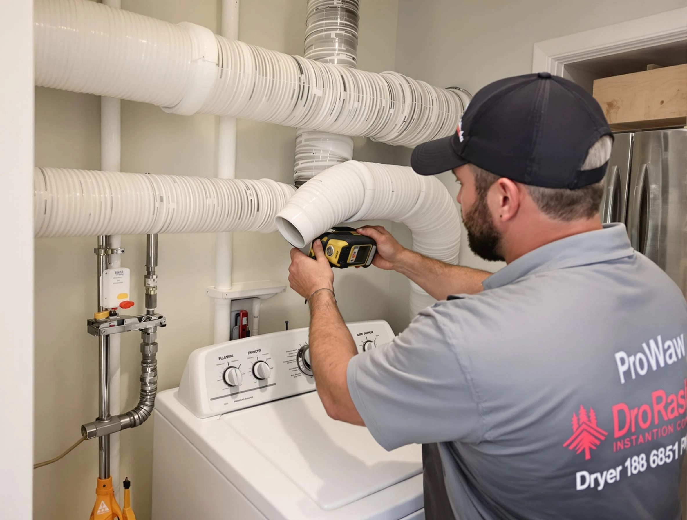 Professional dryer vent hose installation by Brookline Dryer Vent Cleaning in Brookline