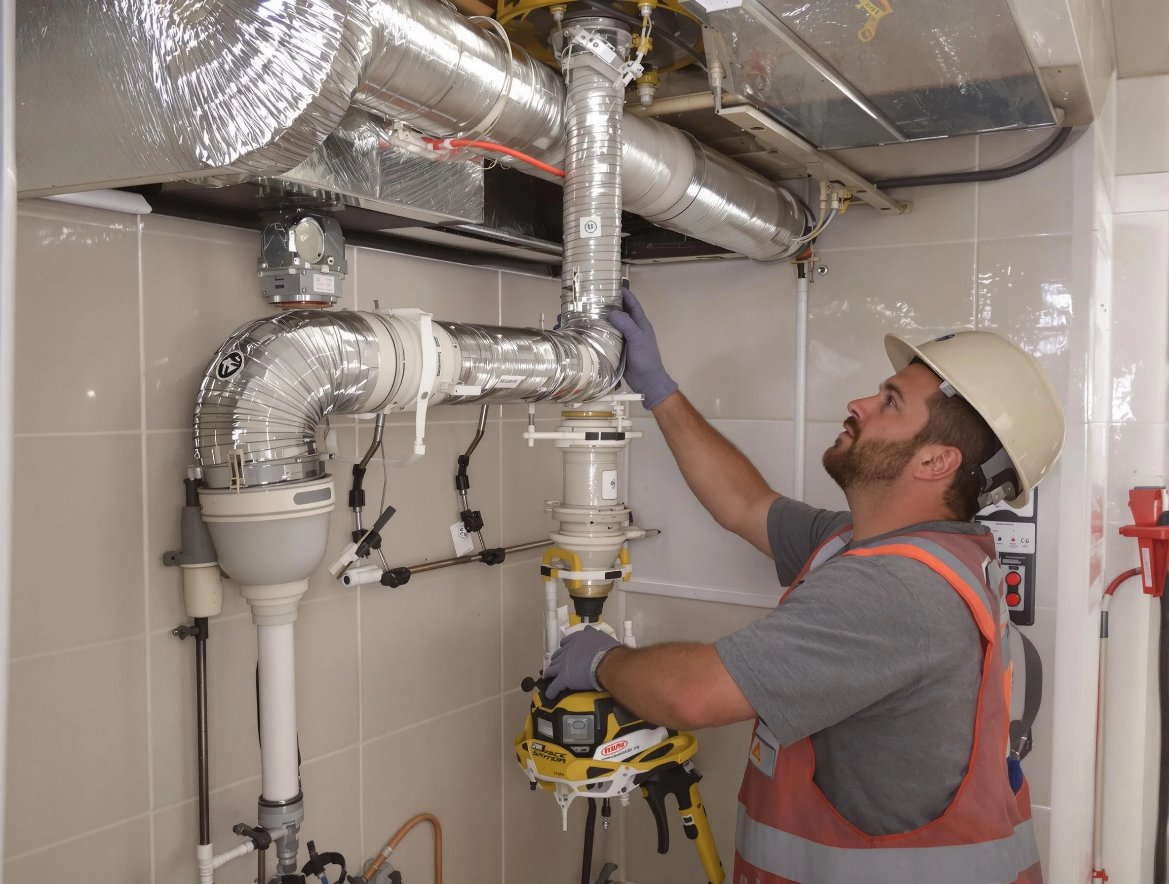 Brookline Dryer Vent Cleaning expert performing professional dryer vent repair and installation in Brookline